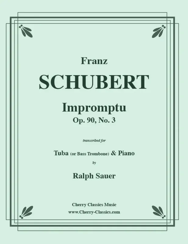Top Vente Cherry Classics Impromptu Op. 90, No. 3 - Schubert/Sauer - Tuba (or Bass Trombone)/Piano - Book
