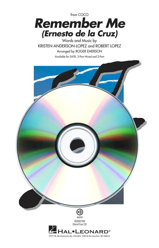 Prix Cassé Hal Leonard Remember Me (from Coco) - Anderson-Lopez/Lopez/Emerson - ShowTrax CD