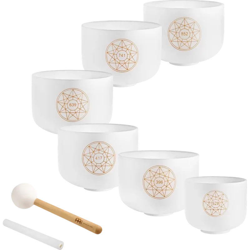 Pas Cher Meinl 6-Piece Solfeggio Crystal Singing Bowl Set
