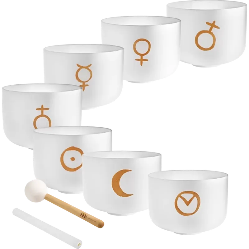 Meinl Planetary Tuned Crystal Singing Bowls - Chakra Set Produit De Marque