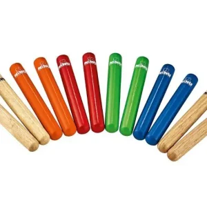 Meinl Nino Multi-Coloured Clave Pack, 6 Pairs Offre Limitée