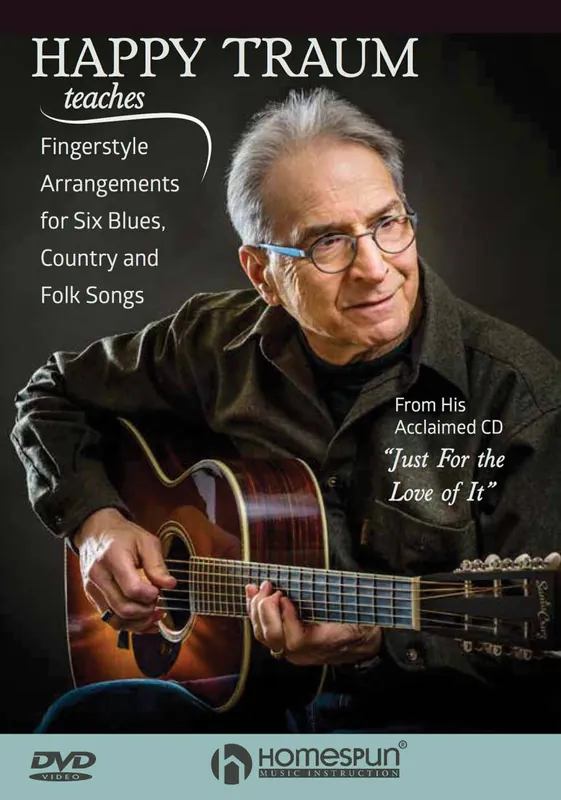 Homespun Happy Traum Teaches Fingerstyle Arrangements for Six Blues, Country and Folk Songs - Guitar - DVD Commander Maintenant