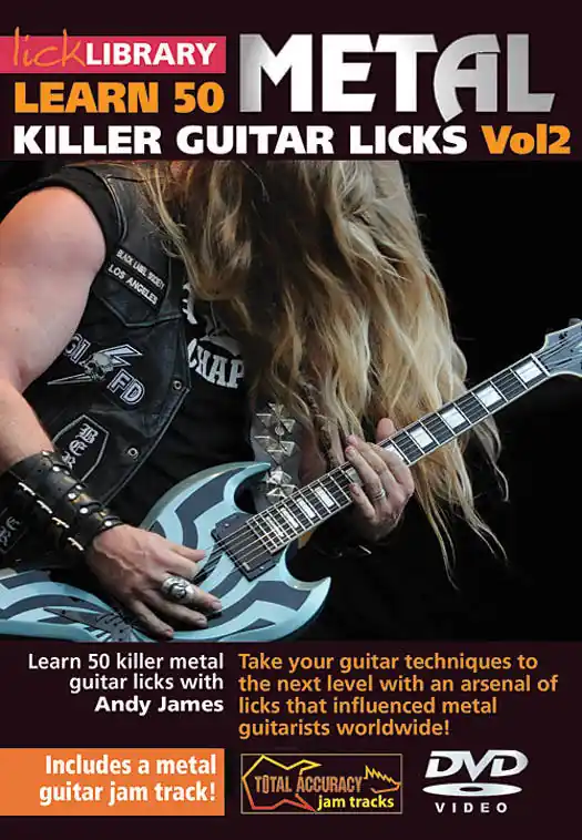 Top Vente Lick Library Learn 50 Metal Killer Guitar Licks Volume 2 - James - DVD