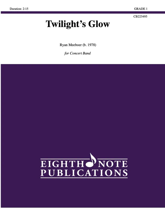 Commande En Gros Eighth Note Publications Twilight‘s Glow - Meeboer - Concert Band - Gr. 1
