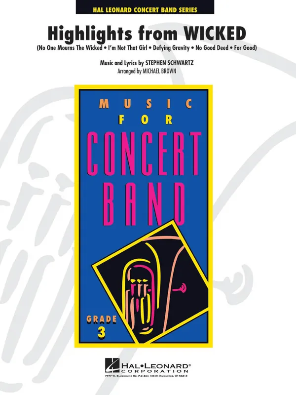 Hal Leonard Highlights from ‘‘Wicked‘‘ - Schwartz/Brown - Concert Band - Gr. 3 Bon Plan