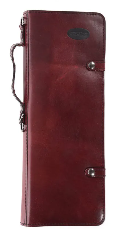 Nouvelle Collection Ahead Handmade Leather Stick Case - Burgundy