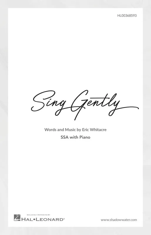 Marque Shadow Water Music Sing Gently - Whitacre - SSA
