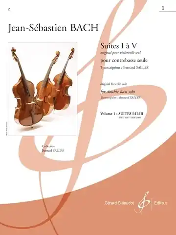 Gerard Billaudot Suites I-II-III pour violoncelle BWV 1007-1008-1009 - Bach/Salles - Double Bass - Book Meilleur Prix