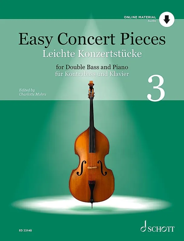 Retour Gratuit Schott Easy Concert Pieces, Volume 3 - Mohrs - Double Bass/Piano - Book/Audio Online