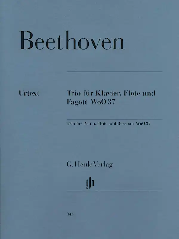 Vente Directe G. Henle Verlag Trio G major WoO 37 for Piano, Flute and Bassoon - Beethoven/Klugmann - Piano Trio - Score/Parts