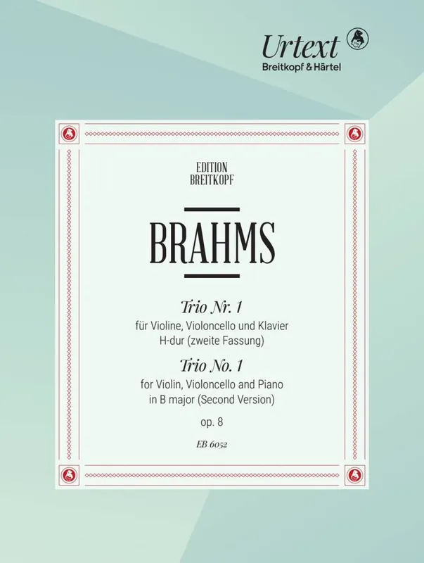 Vente Directe Breitkopf & Hartel Piano Trio No. 1 in B major Op. 8 (Second Version) - Brahms - Violin/Cello/Piano - Score/Parts