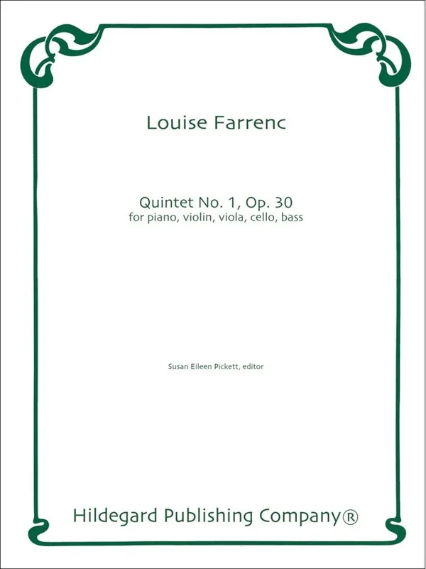 Haute Qualité Hildegard Publishing Company Piano Quintet No. 1 - Farrenc/Pickett - Score/Parts