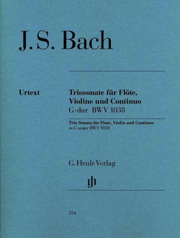 G. Henle Verlag Trio Sonata for Flute, Violin and Continuo BWV 1038 - Bach - Piano Quartet - Parts Nouvel Arrivage