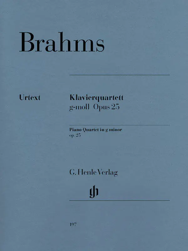 Nouvelle Collection G. Henle Verlag Piano Quartet g minor op. 25 - Brahms /Krellmann /Theopold - Violin/Viola/Cello/Piano - Parts Set