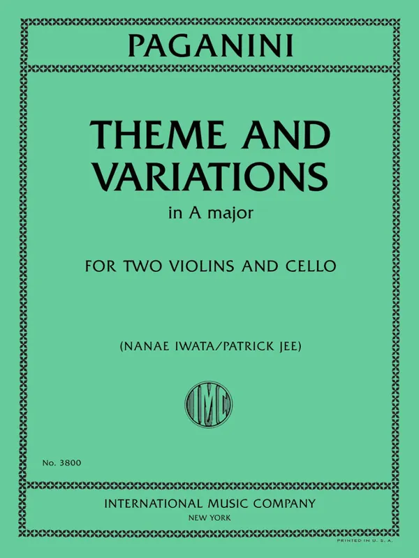 International Music Company Theme and Variations in A major - Paganini/Iwata/Lee - String Trio Certifié