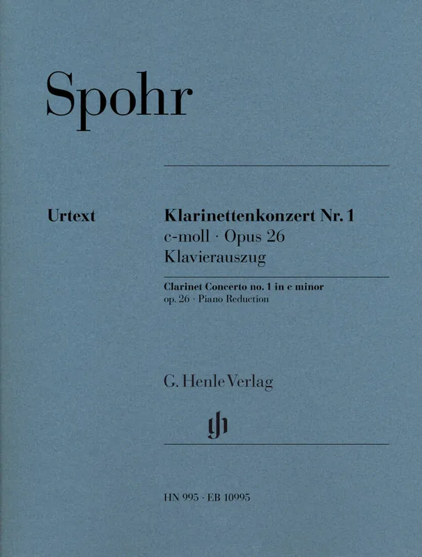 Vente Directe G. Henle Verlag Concerto No. 1 in C minor, Op. 26 - Spohr - Clarinet/Piano - Book
