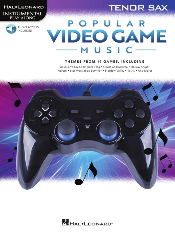 Top Vente Hal Leonard Popular Video Game Music Instrumental Play-Along - Tenor Sax - Book/Audio Online