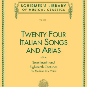 G. Schirmer Inc. 24 Italian Songs & Arias of the 17th & 18th Centuries - Medium Low Voice - Book Retour Gratuit