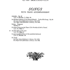 G. Schirmer Inc. Ich Liebe Dich (I Love You) - Beethoven/Deis - High Voice Solo - Sheet Seulement Aujourd'hui