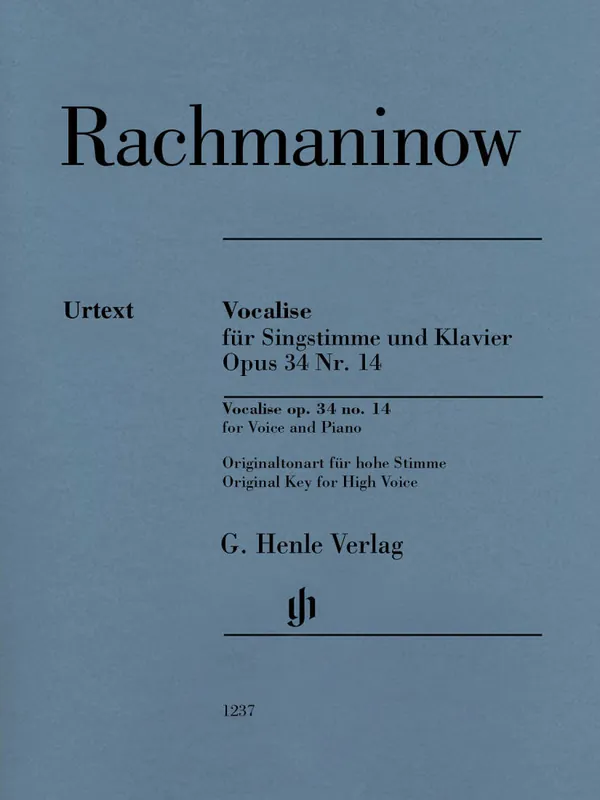 G. Henle Verlag Vocalise op. 34 no. 14 - Rachmaninoff/Rahmer - Voice/Piano - Sheet Music Promotion