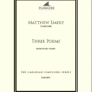 Plangere Three Poems - Emery - High Voice/Piano - Book Réduction
