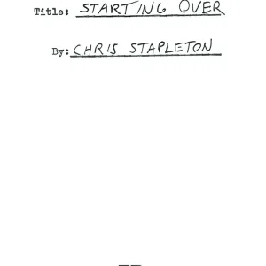 Pas Cher Hal Leonard Starting Over - Stapleton - Piano/Vocal/Guitar - Book